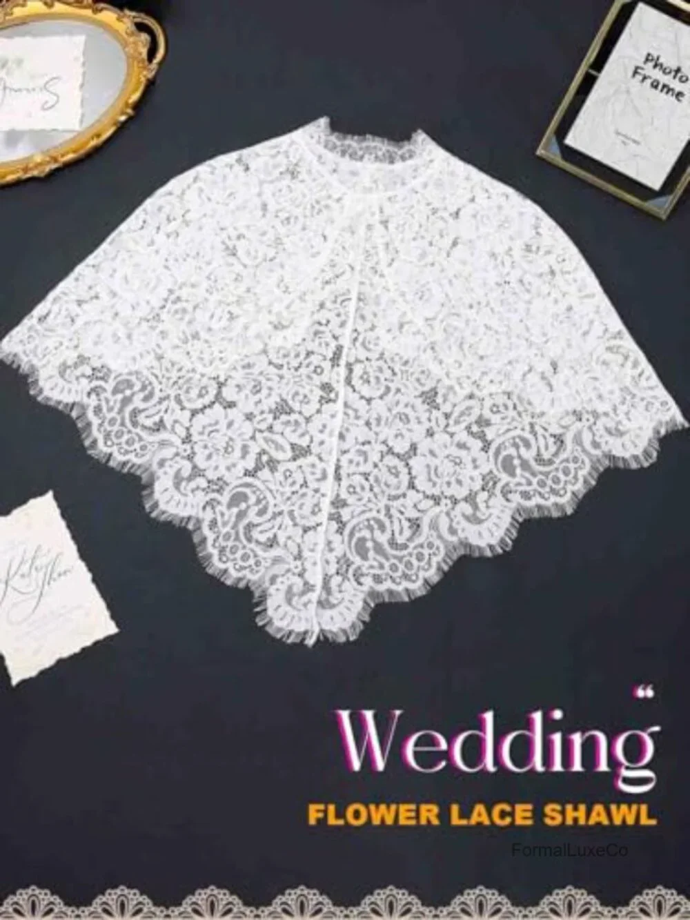 Lace Shawl Wrap Bolero for Women Wedding Formal Events